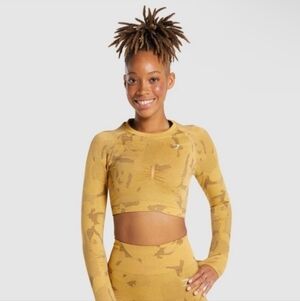 Gymshark Adapt Camo Seamless Long Sleeve Crop Top Size XXL